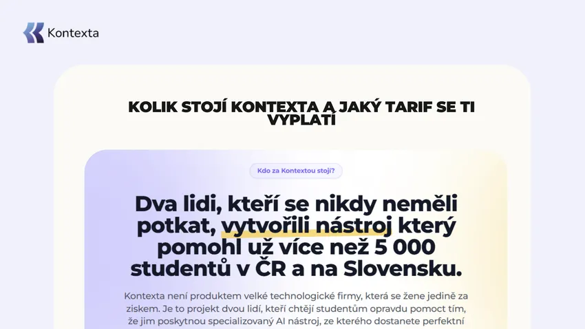 Kontexta cena: kolik stojí a jaký tarif se ti vyplatí
