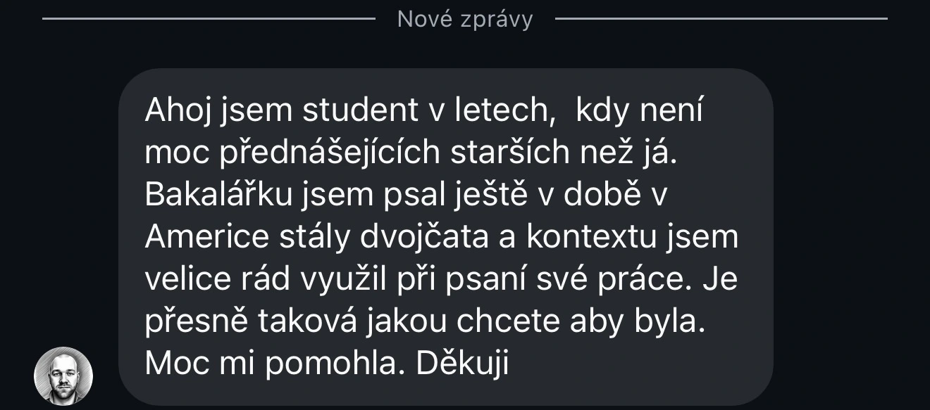 Kontexta recenze – zkušenosti studentů s AI na psaní bakalářek a diplomek 14