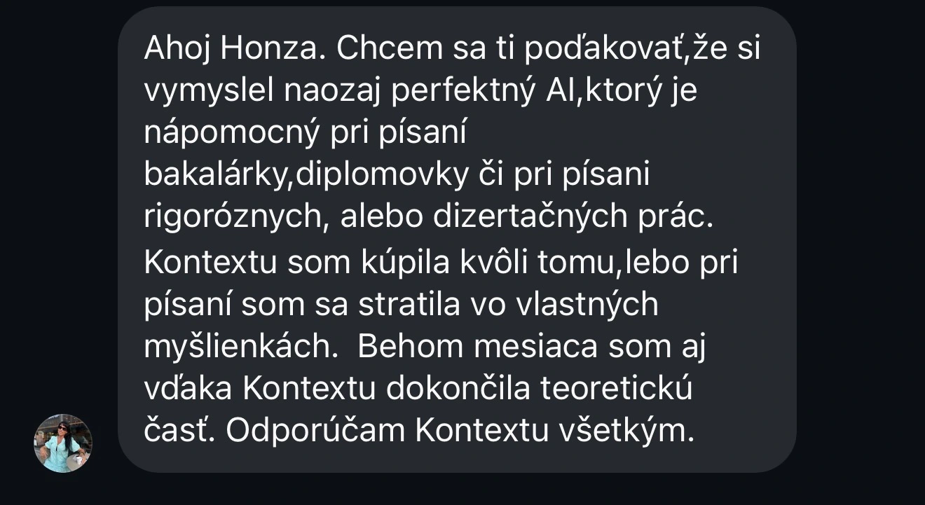 Kontexta recenze – zkušenosti studentů s AI na psaní bakalářek a diplomek 12