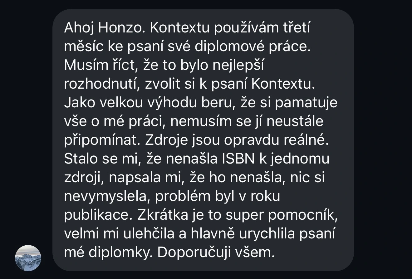 Kontexta recenze – zkušenosti studentů s AI na psaní bakalářek a diplomek 8